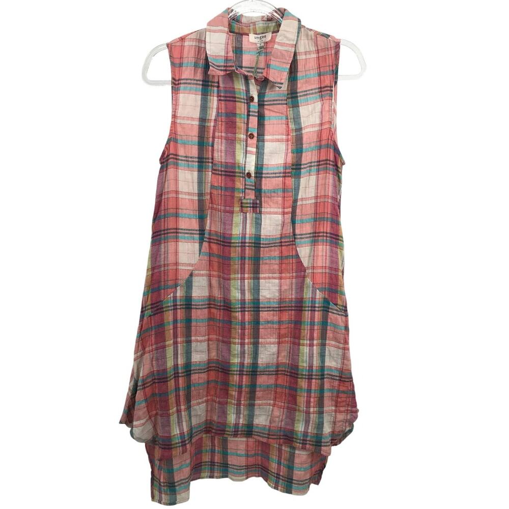 Umgee Pink Plaid Sleeveless Mini Dress
New without tag